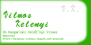 vilmos kelenyi business card